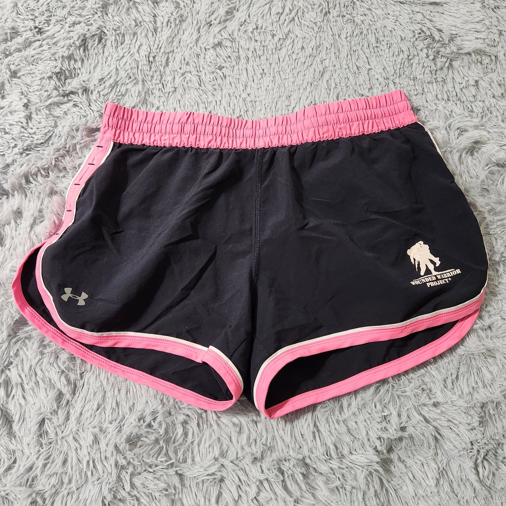 Under Armour Black and Pink HeatGear Running Shorts
